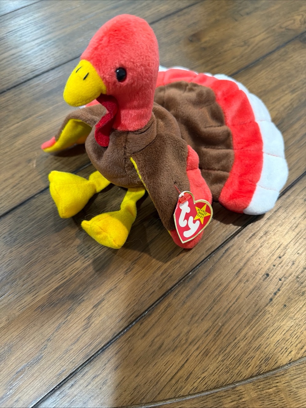 Ty Plush Turkey Toy - Brown, Red, Yellow & White